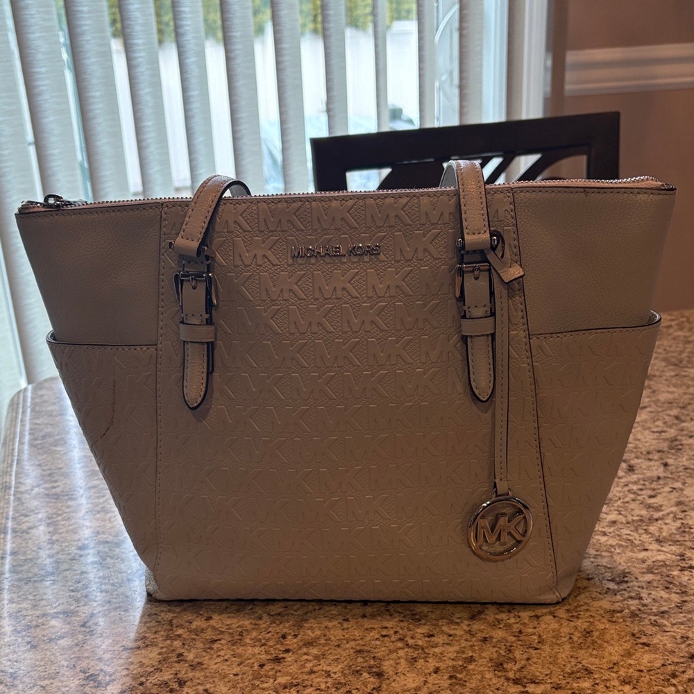 Michael Kors Embossed Light Gray Tote